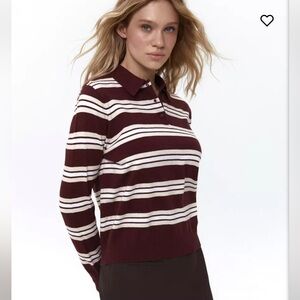 Red Striped Polo Jumper